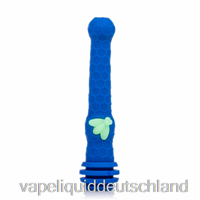 Stratus Honey Dipper Silikon Dab Straw Navy / UV Bee (Blau / UV Green Bee) Vape Deutschland